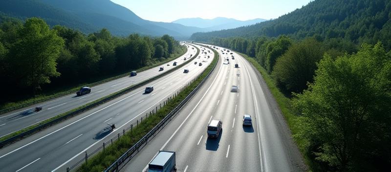 Austria A1 Autobahn aerial view
